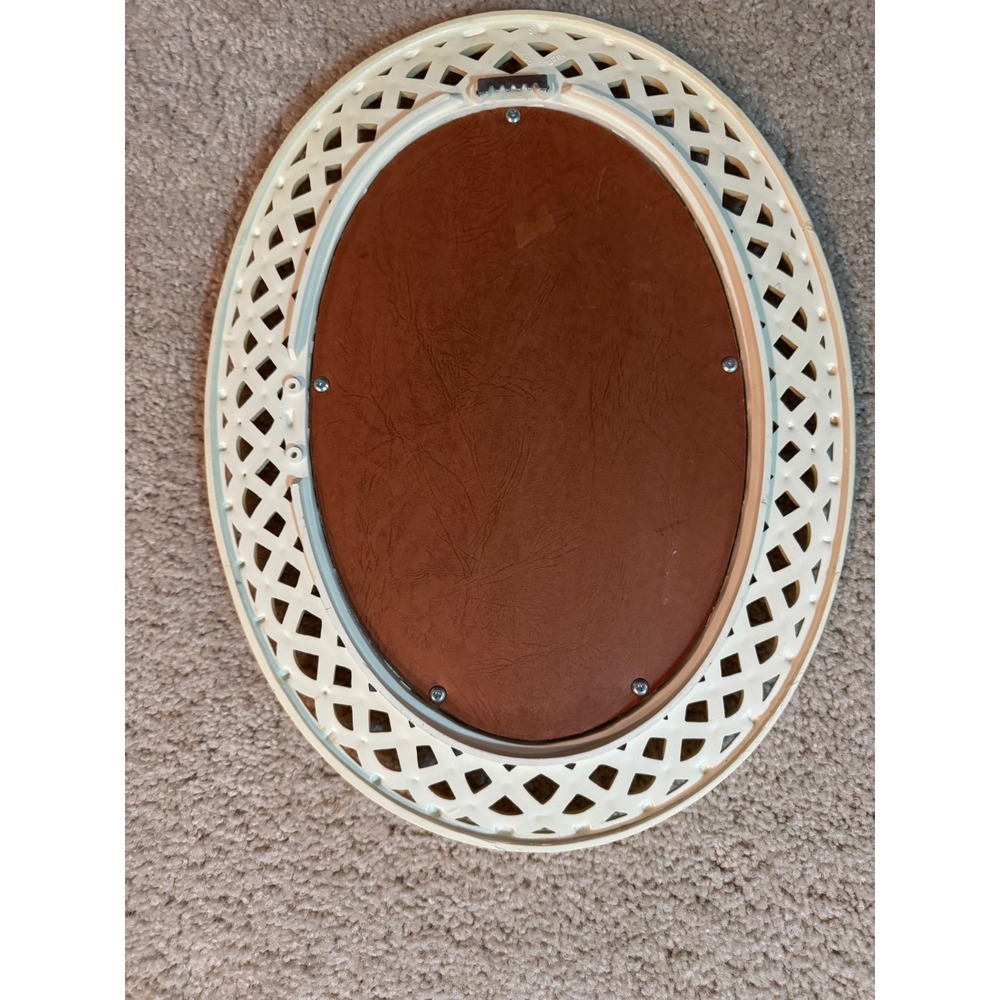 Vintage Homco Lattice Oval Floral Wall Frame 1950s-70s Cottage Decor - Picture 2 of 7